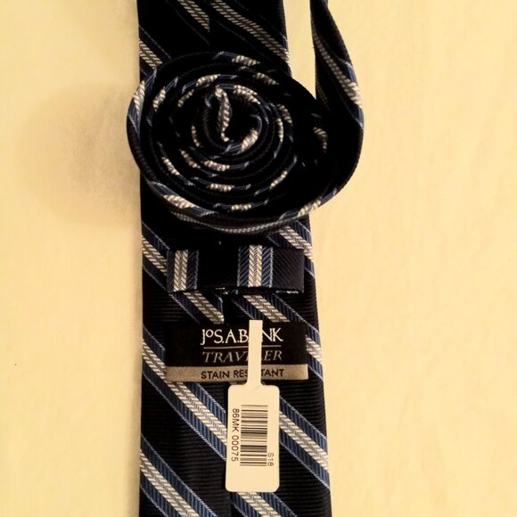Jos A Banks Travelers Repp Striped Standard Tie New With Tags - Picture 4 of 5